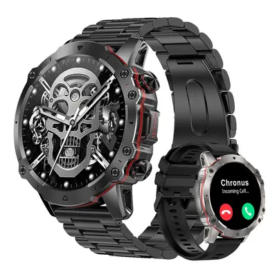 Chronus Military Smart Watch for Men Waterproof Smart Watches with Bluetooth Voice Call Black