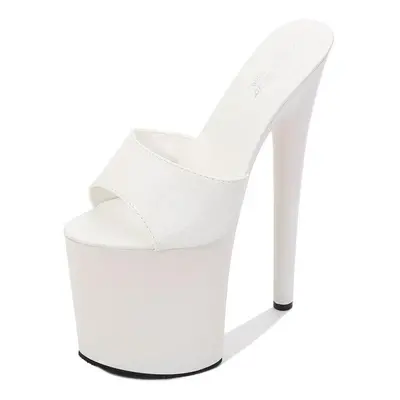 (white, 38) Women&apos;s Summer Sandals Lacquer Leather Sexy Platform Pumps High Heels Waterproo