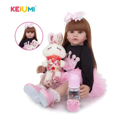 (brown, inch) Keiumi Popular Cm Babies Reborn Dolls Girls Soft Silicone Real Princess Stuffed Re