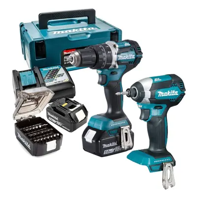 Makita 18v DLX2180TJ Brushless Kit DHP484 Hammer Drill DTD153 Impact Driver +Set