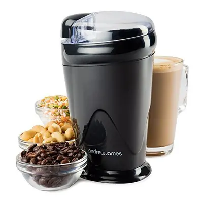 Andrew James Electric Coffee Grinder, Seed, Bean, Nuts, Fine Spice Grinders, Black or Red, 70g, 