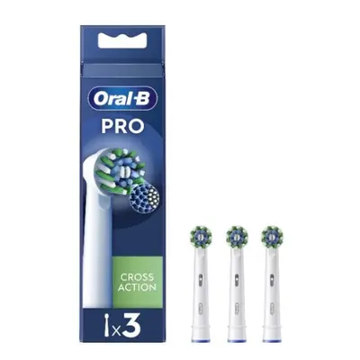 Cross Action Electric Toothbrush Heads, Pack of White Replacement Heads, Angled Bristles That Ad