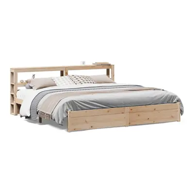 vidaXL Bed Frame with Headboard Bed Base Bedstead 200x200 cm Solid Wood Pine