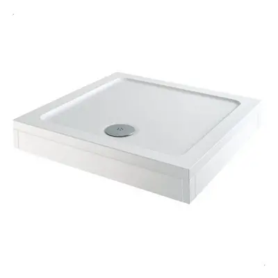 Modern Square Shower Tray x 900mm Easy Plumb Slimline Lightweight White