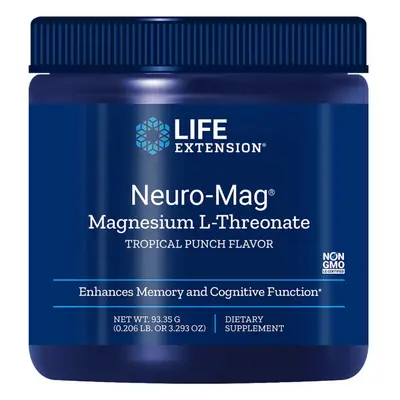 Life Extension Neuro-Mag Magnesium L-Threonate Powder, Tropical Punch Flavour, 93.35g