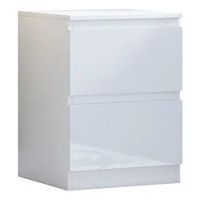 (Gloss White) Carlton Drawer Bedside Table Gloss Finish