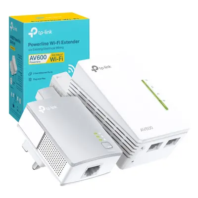 TL-WPA4221 KIT AV600 Powerline Adapter WiFi Extender Kit, WiFi N300, Ethernet Ports, TP-Link Pow