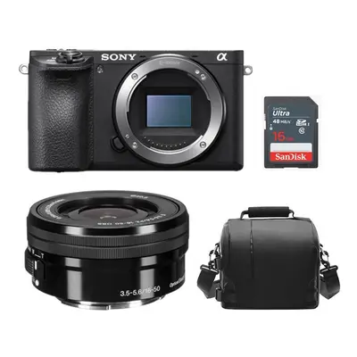 SONY A6500 Black + SEL 16-50MM F3.5-5.6 OSS Black + Bag + 16GB SD card