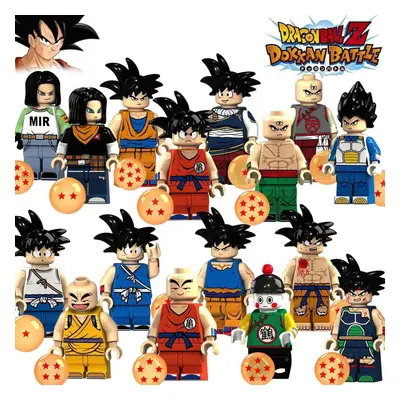 (16PCS-D+E) 16PCS Dragon Ball Mini figure Building Blocks Fit Lego Kids Toys