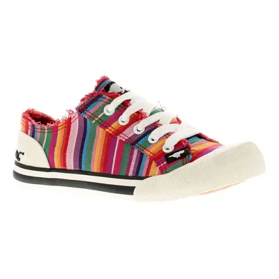 Rocket Dog Jazzin Womens Canvas Shoes Red Eden Stripe UK Size