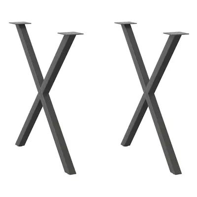 (anthracite, x (72-73) cm (40 mm)/ pcs) vidaXL Dining Table Legs X-Shaped Desk Legs Kitchen Meta