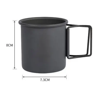 (Black) Camping Cup Folding Portable Coffee Mugs Drink Cutlery Aluminum Travel Water Cups Touris