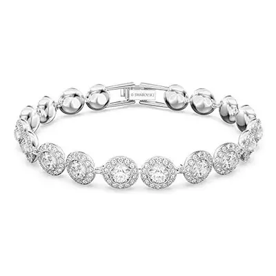 Swarovski Angelic bracelet, Round cut, White, Rhodium plated