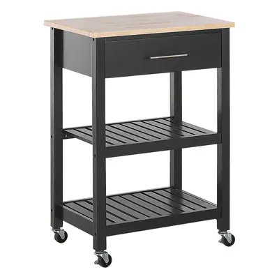 Kitchen Trolley HIUMA Wood Black