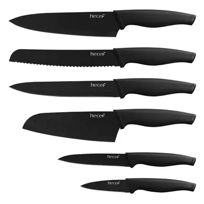 hecef Black Oxide Knife Set of with Matching Blade Protective Sheath, Scratch Resistant & Rust P