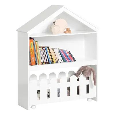 SoBuy KMB52-W, House Shape Design Children Kids Bookcase Book Shelf