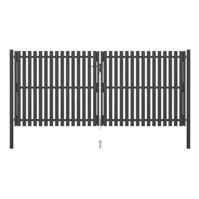 vidaXL Garden Fence Gate Steel 4x2m Anthracite Patio Barrier Border Drive Gate