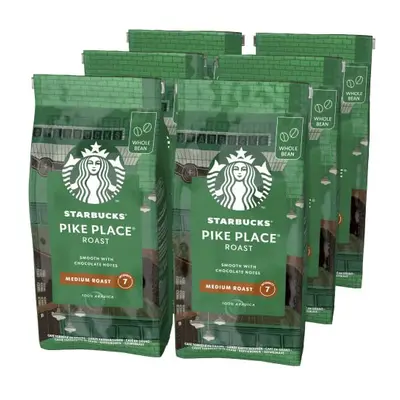 STARBUCKS Pike Place Roast, Medium Roast, Whole Bean Coffee 200g (Pack of 6)