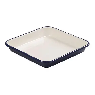 Tala Originals Large Enamelled Roaster in Indigo and Ivory Colours, Measuring 33cm x 33cm x 5.5c