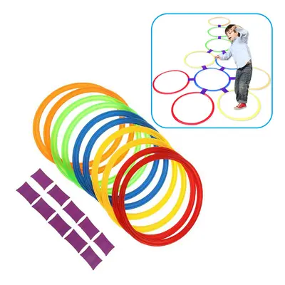 (48cm) Hopscotch Ring Set with Hoops and Connectors for Kids