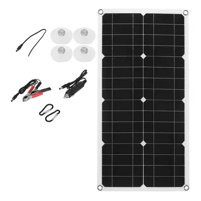 25W 18V Mono Solar Panel Single USB 12V/5V DC Monocrystalline Flexible Solar Charger For Car RV 