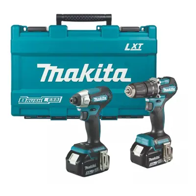 Makita 18v DLX2414T01 Brushless Kit DHP487 Hammer Drill DTD157 Impact Driver 5ah