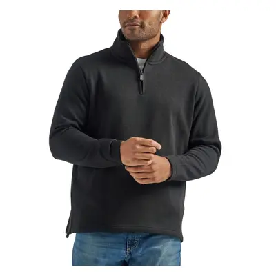 Wrangler Authentics Men's Long Sleeve Fleece Quarter-Zip Caviar 3X-Large