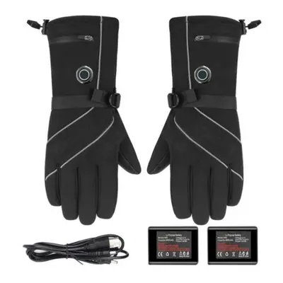 (C) Convenient Heated Gloves Waterproof Breathable Keep Warm