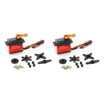 (red, 2pcs) Digital Servo 20kg High Torque 4pcs Degrees Stainless Steel Gear Servo For 1/8 1/10 