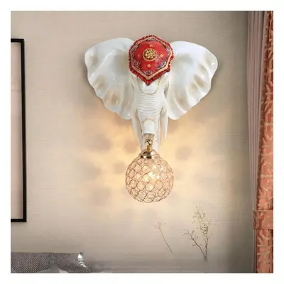 (white) Elephant Wall Lamp Living Room Background Wall Hallway Bedroom Bedside Lamp Creative Dec