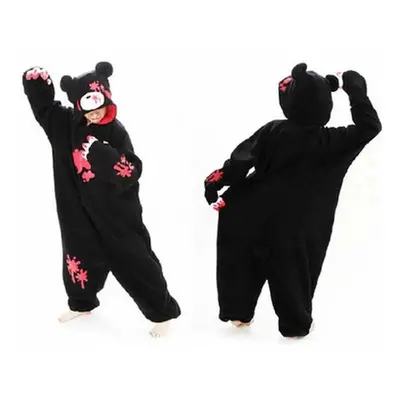 (black, M) Gloomy Cosplay Costume Bear Fleece Anime Onesies Pajamas Adult One-piece Pyjamas Slee