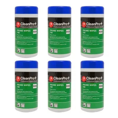 6 x Clean Pro+ Disinfectant Probe Wipes H34 (900 Wipes Total)