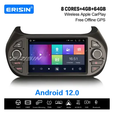 8-Core Android Fiat Fiorino/Qubo Citroen Nemo Peugeot Bipper DAB+ Car Stereo Satnav 4+64GB CarPl