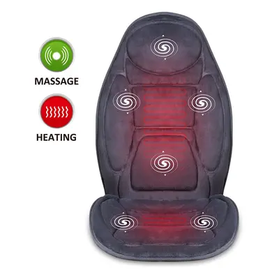 Back Massager Seat Cushion with Heat - Heated Car Seat Cushion Pad with Vibration Massage Motors