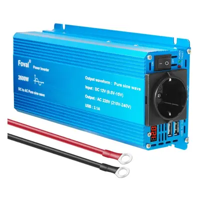 (blue, 12V 220V EU) 2600w (peak) 12v To 230v 1000w Rated Power Car Power Euro Inverter For Campi