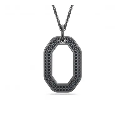 Swarovski Dextera Ruthenium Plated Black Octagon Pendant