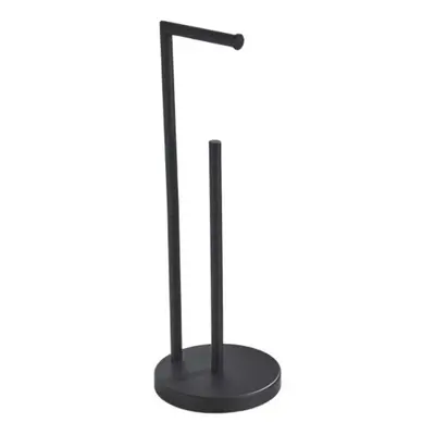 (black) Toilet Paper Roll Holder Anti-slip Stainless Steel Double Pole Tissue Stand Punch-free I