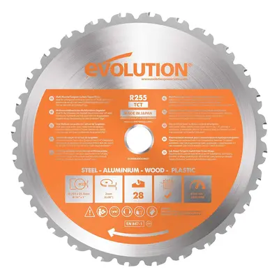 Evolution RAGEBLADE255MULTI - mm Multi Material Mitre Saw Blade (AKA Wood Blade, Metal Cutting B