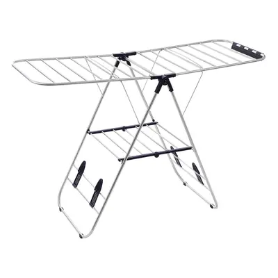 SONGMICS Winged Folding Clothes Airer, Metre Drying Space, Laundry Drying Rack, Multifunctional 