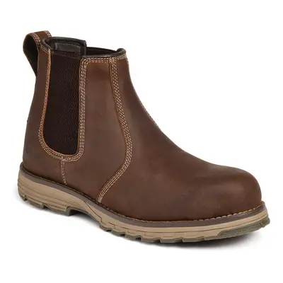 (9 UK EU) Safety Dealer Chelsea Work Boots Brown Leather