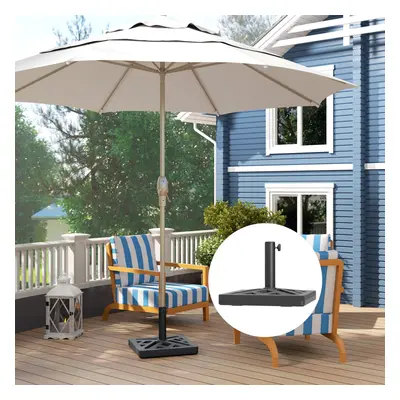 Outsunny Parasol Base 15kg Garden Umbrella Stand with Cut-Out Design, Black