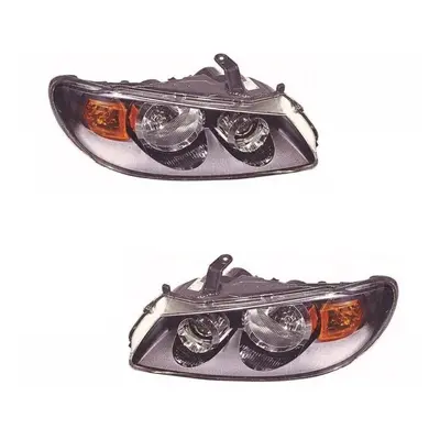 For Nissan Almera 2/2003-2006 Headlights Headlamps Black Pair O/S & N/S