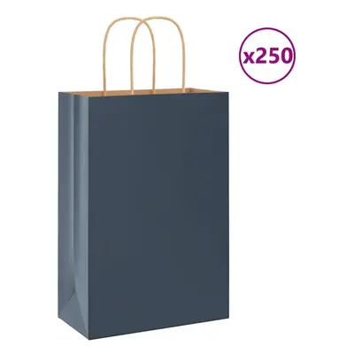 (blue, x x cm) vidaXL Paper Bags pcs with Handles Brown 21x11x36 cm Paper Grocery Bag