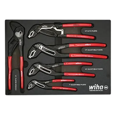 Wiha WIH-34691 Classic Grip V-Jaw Tongue & Groove Pliers Tray Set - Piece