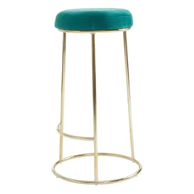 Premier Housewares Manhattan Green Velvet Tall Bar Stool