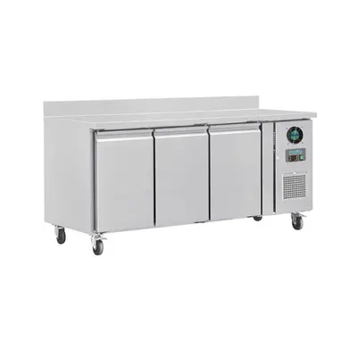 Polar U-Series Triple Door Counter Freezer with Upstand 417Ltr