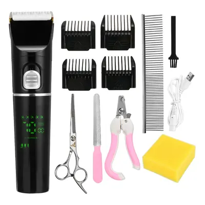 (A) Professional Electric Hair Trimmer Gears Low Noise Hair Shaver Haircut Grooming Kit