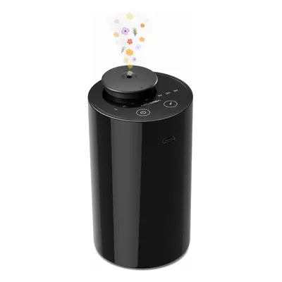 (Black1) Waterless diffuser for essential oil atomizer, battery operated mini scent air machine,