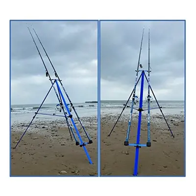 DELUXE SEA FISHING SET 14FT BEACHCASTER RODS + SK7000 SEA REELS BLUE TRIPOD