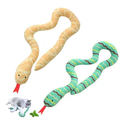 YUDANSI Cat Catnip Snake Toys for indoor cats, snake toys 2pack with catnip for kitten play, int